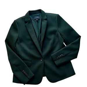 Ann Taylor Women's Forest Green Career Office Classic One Button Blazer Sz 6